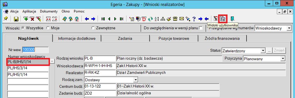 Nastąpi zmiana statusu wniosku oraz wysłany zostanie mail do osoby rejestrującej, dysponentów i osoby odpowiedzialnej za akceptację ze strony Działu Nauki (jeżeli dana osoba będzie mieć przypisany