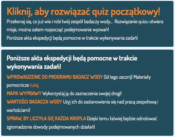 Wówczas będziesz mógł obejrzeć filmik wideo na temat Badacza Wody i przejrzeć Akta Misji (lekcję wprowadzającą