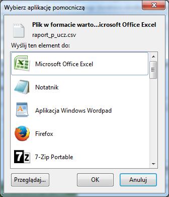 odpowiedniej aplikacji (najlepiej