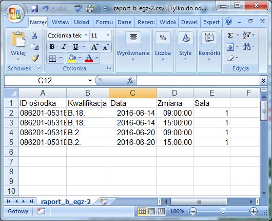 d) Lista sal bez egzaminatorów. Zestawienie zawiera listę sal, w których zostali przydzieleni zdający, a nie zostali przydzieleni egzaminatorzy.