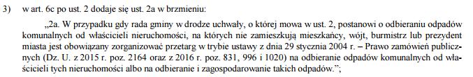 Zmiany w prawie dotyczące odbioru odpadów Wątpliwości: 1) Nowelizacja może spowodować odchodzenie gmin od obejmowania system nieruchomości niezamieszkałych, a tym samym jego rozszczelnienie wydaje
