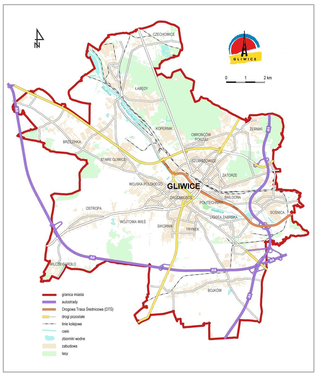 Załącznik Nr 1 do Statutu Miasta Gliwice OBSZAR I GRANICE