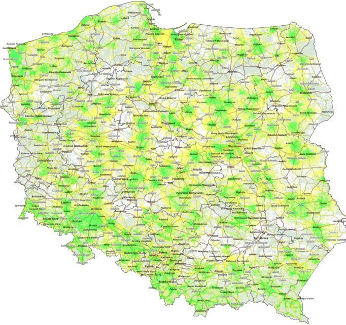 Potencjany zasięg naszej niskoenergetycznej sieci służącej rozwiązaniom dla Inteligentnych