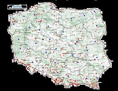 Emitel - potencjał infrastrukturalny Sieć ponad 400 obiektów równomiernie rozłożonych na terytorium kraju gotowych do
