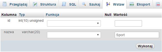 Pamiętaj, że po stworzeniu realizacji klucza obcego ważna jest kolejność dodawania nowych informacji.