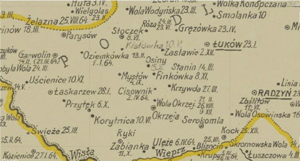 Kopiny, lecz i tam porażeni ogniem nieprzyjaciela cofnęli się do lasu ku Osinom. W lesie tym Brinken wysłał secinę (ros.