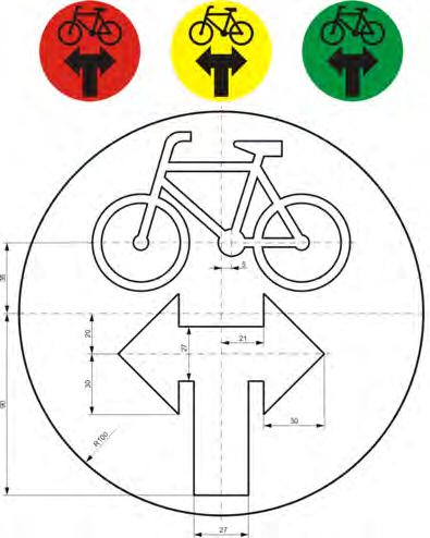 Dziennik Ustaw 49 Poz. 1314 Rys. 10.7. Strzałki kierunku jazdy w prawo i w lewo dla sygnału zielonego Rys. 10.8. Strzałki kierunku jazdy w prawo i w lewo dla sygnału czerwonego i żółtego Rys.