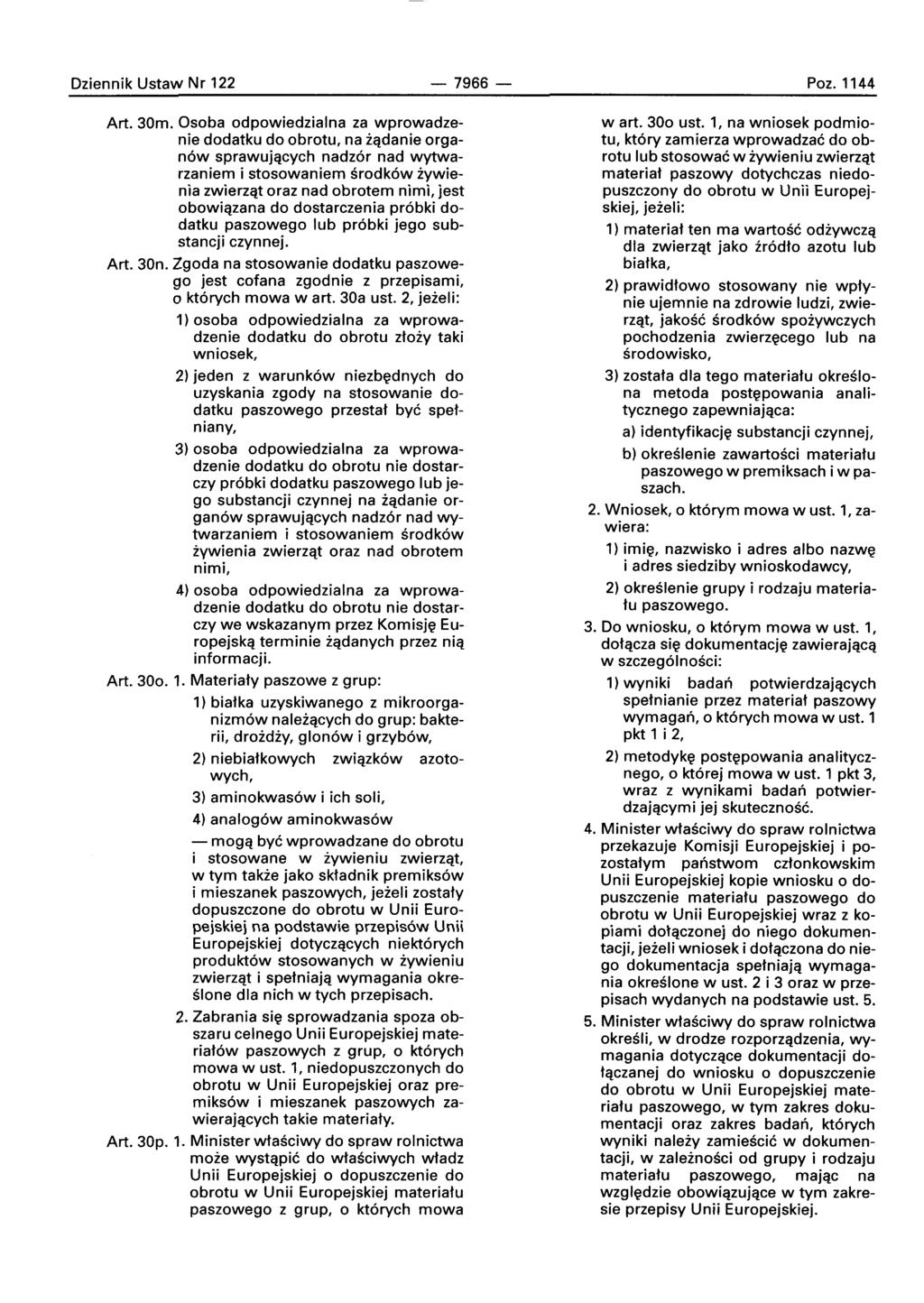 Dziennik Ustaw Nr 122-7966- Poz.1144 Art. 30m.