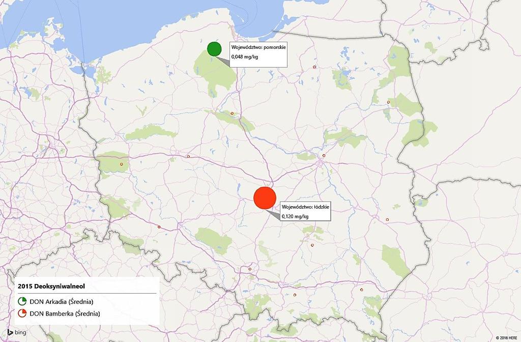 Zawartość deoksyniwalenolu w ziarnie pszenicy z