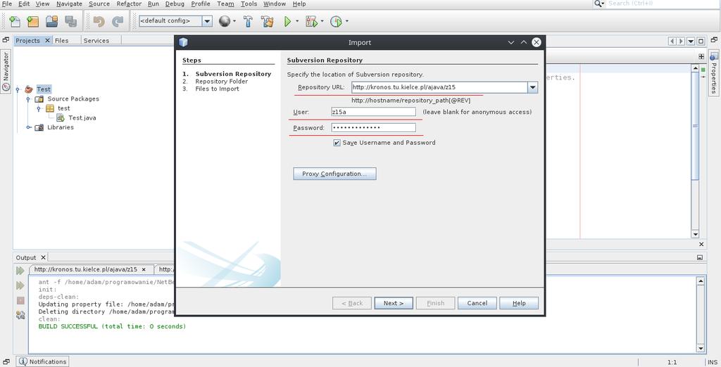 gracznego. $sudo apt get install subversion Kilka przykªadowych komend: $svn checkout http://kronos.tu.kielce.