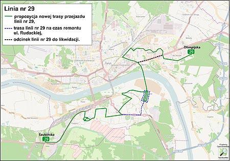 Propozycja: skierowanie linii przez: Rudak i Działki Rudak co stworzy połączenie Podgórza z przychodnią na Rudaku i SP nr 17 przez ul.