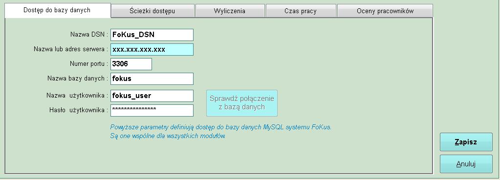 xxx.xxx.xxx wpisujemy oczywiście adres IP komputera, na którym zainstalowano serwer bazy danych. 3.