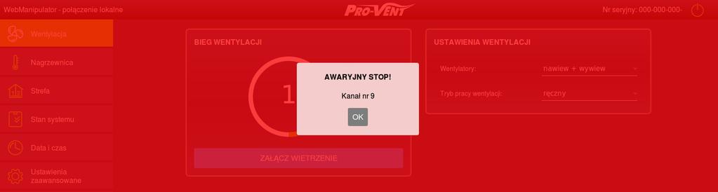 Sytuacja awaryjna awaryjny STOP W przypadku wystąpienia awaryjnego stopu koniecznie skontaktuj się z serwisem