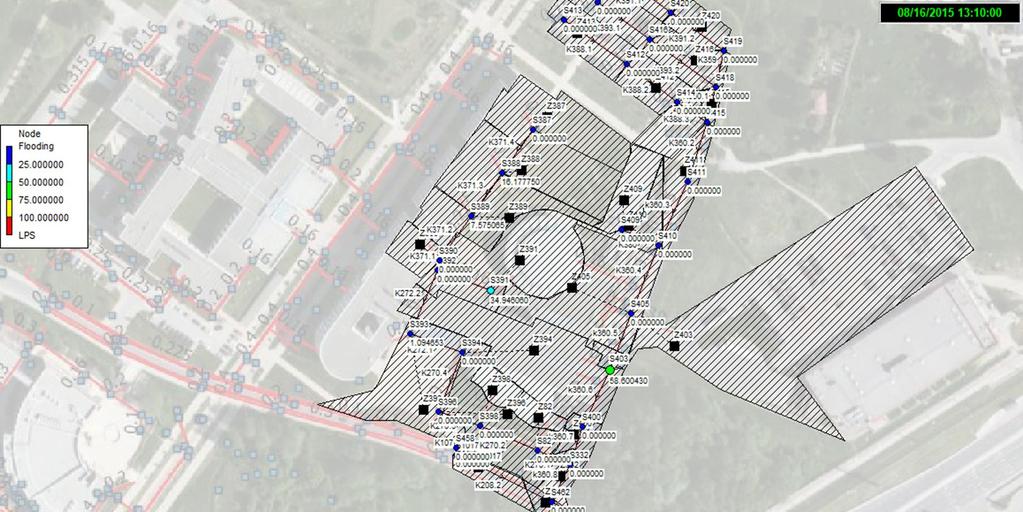 Hietogramy projektowe deszczu a przepustowość hydrauliczna systemu odwodnienia Lokalizacja wylewów i profil