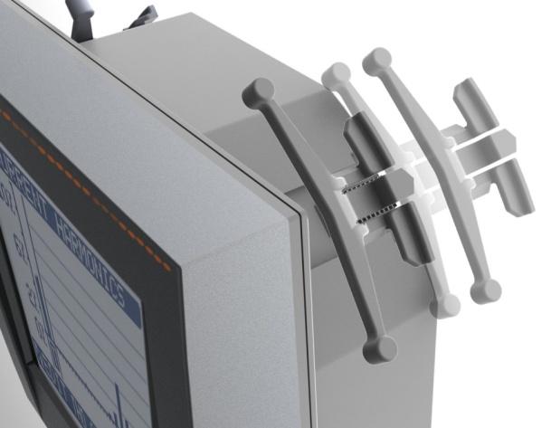 Instalacja RGK R został zaprojektowany do montażu tablicowego zgodnie z IEC6155 Wkładając urządzenie do otworu montażowego, należy upewnić się, że uszczelka jest właściwie umieszczona pomiędzy