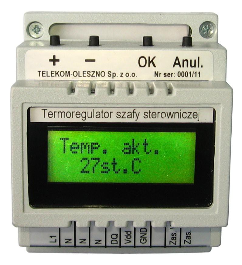 Termoregulator szafy sterowniczej Urządzenie służy do utrzymania temperatury wewnątrz szafy sterowniczej w zadanym zakresie.