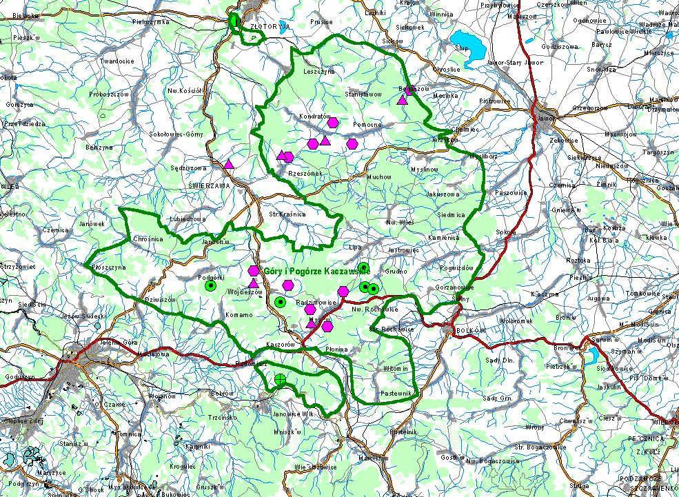 Góry i Pogórze Kaczawskie wstępne, prowizoryczne