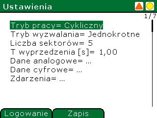 Zarządzanie Rozszerzenia CDAR - Rejestrator kryterialny Sektory Przywoływanie okien informacyjnych o sektorach odbywa się za pomocą przycisków klawiatury lokalnej,.