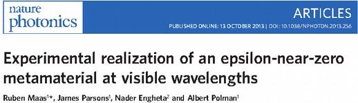 Struktury cienkowarstwowe materiały o zerowej przenikalności elektrycznej Optical materials with a dielectric constant near zero have the unique property that light advances with almost no phase