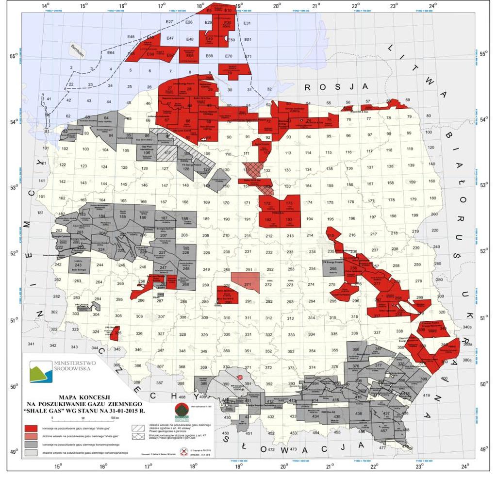 - ropa naftowa, F - konwencjonalny gaz, G - gaz w złożach węgla Źródło: www.gazlupkowy.pl Rys.4.