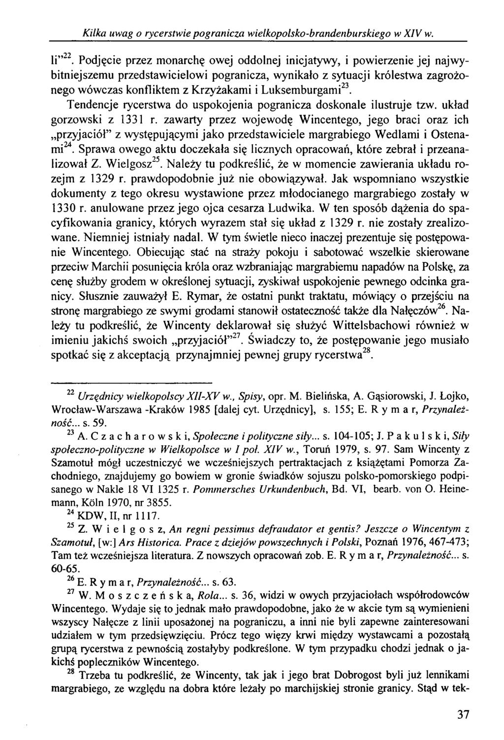 Kilka uwag o rycerstwie pogranicza wielkopolsko-brandenburskiego w XIV w. li 22.