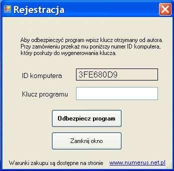 Więcej informacji odnośnie.net Framework umieszczono w uwagach na podstronie http://www.numerus.net.pl/downloads.html.