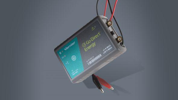 Czujnik energii elektrycznej gdx-nrg Czujnik ten mierzy napięcie, prąd, moc i moc wyjściową małych turbin wiatrowych i paneli słonecznych, takich jak używane w naszych zestawach eksperymentalnych