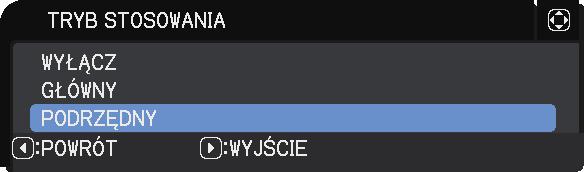 Instalacja 2.2 Instalowanie pierwszego projektora (zestaw A) - Ustawianie zestawu A (ciąg dalszy) 4. Przyciskiem MENU wyświetl menu. ( Poradnik eksploatacji Praca z funkcjami menu) 5.