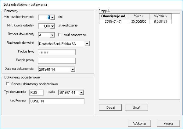 Wst p Dodatek umo liwia generowanie not odsetkowych w programie Handel ERP. Nota ma szereg mo liwo ci konfiguracyjnych, s to m.in.