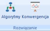 1.4 Rozwiązanie Zakładka zawiera dwa polecenia: Algorytmy, gdzie możesz wybrać typ i rodzaj rozwiązania, które używane