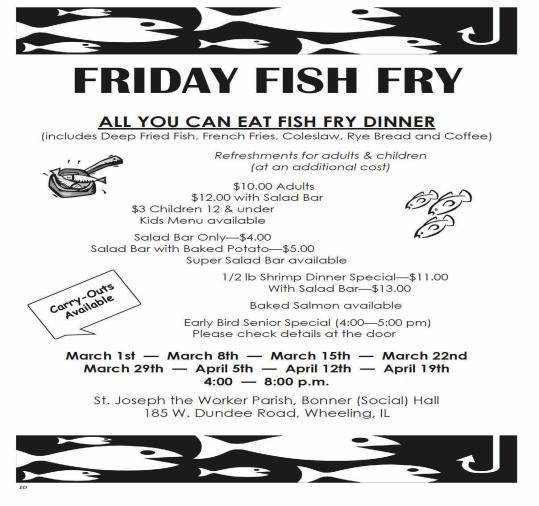 T R O P, B W Please call the rectory to make arrangements: 847-827-9220. S P Friday: 6:15pm-6:45pm, Saturday: 3:30-4:15pm.