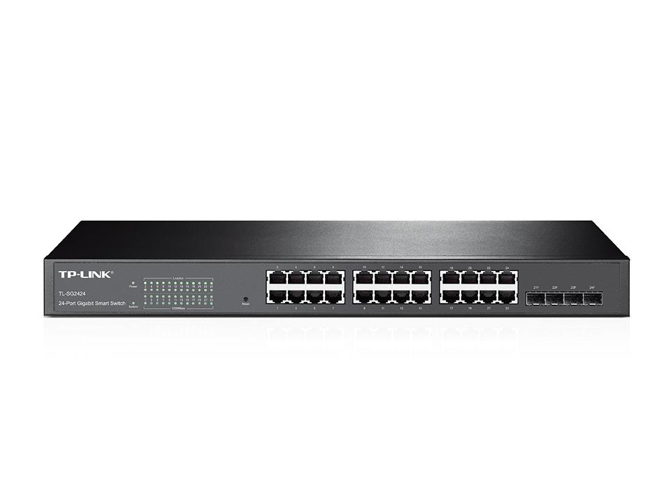 Switche, modemy, powerline > Switche > Switche 24-portowe T1600G-28TS (TL-SG2424) 24xGE, 4xSFP SMART Producent : TP-Link T1600G-28TS (TL-SG2424) 24xGE, 4xSFP SMART Przelacznik Smart JetStream, 24