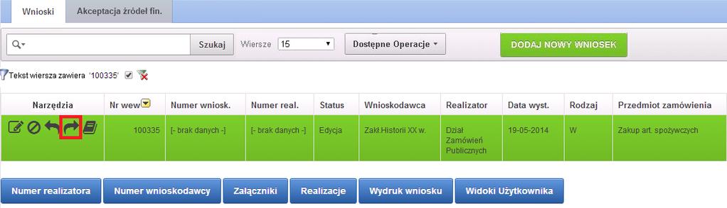 Po wybraniu przycisku otworzy się okno wyboru statusu w którym