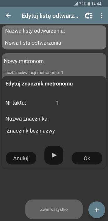 Pole do wpisania nazwy znacznika, która będzie odczytana przez syntezator mowy Dany metronom (utwór) może składać się np.