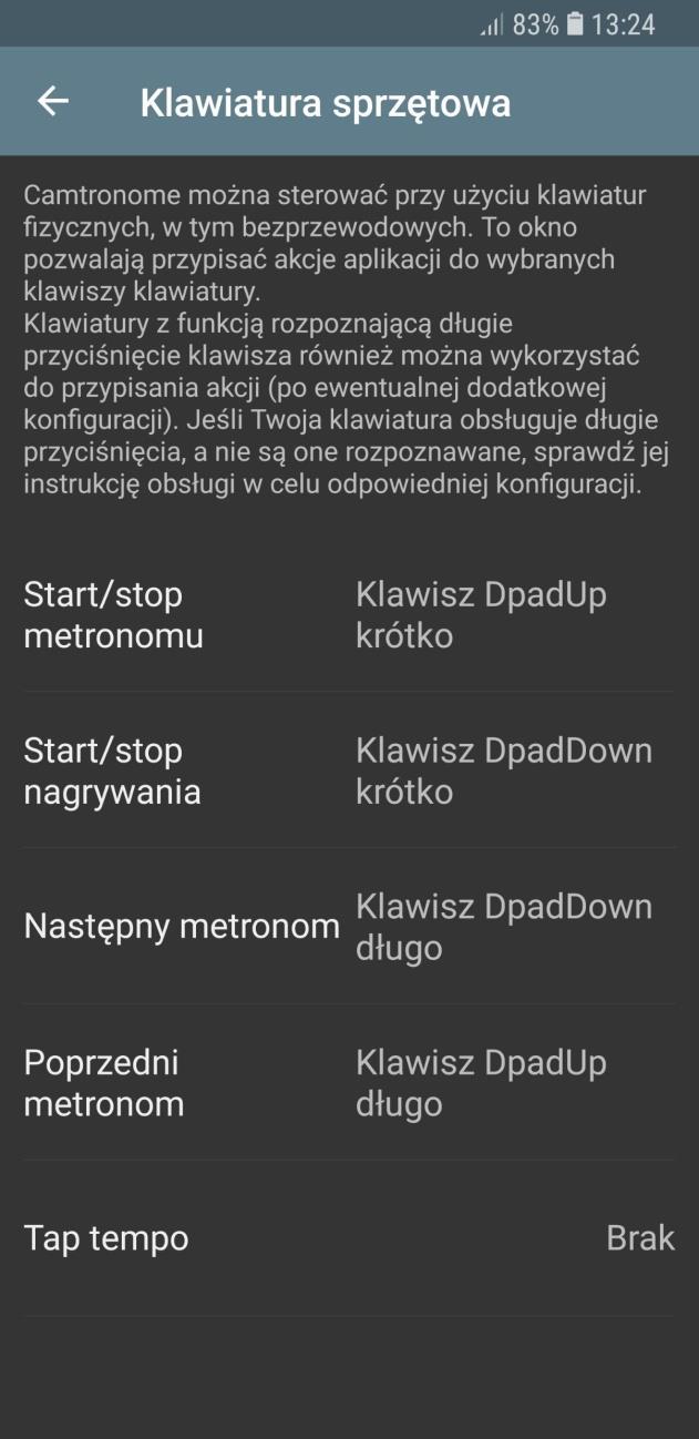 Klawiatura sprzętowa Umożliwia sterowanie programem za pomocą zewnętrznej klawiatury.