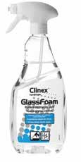 Płyn do szyb Clinex Glass Skuteczny i niezawodny płyn do mycia szyb, luster, kryształów, powierzchni emaliowanych i laminowanych, a także elementów ze stali nierdzewnej.