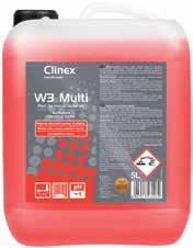 Środek do czyszczenia sanitariatów Clinex W3 Multi Pojemność l 3067 5 l 3033 Wysokowydajny, skoncentrowany i szybko działający środek do codziennej pielęgnacji urządzeń sanitarnych kwaso- i