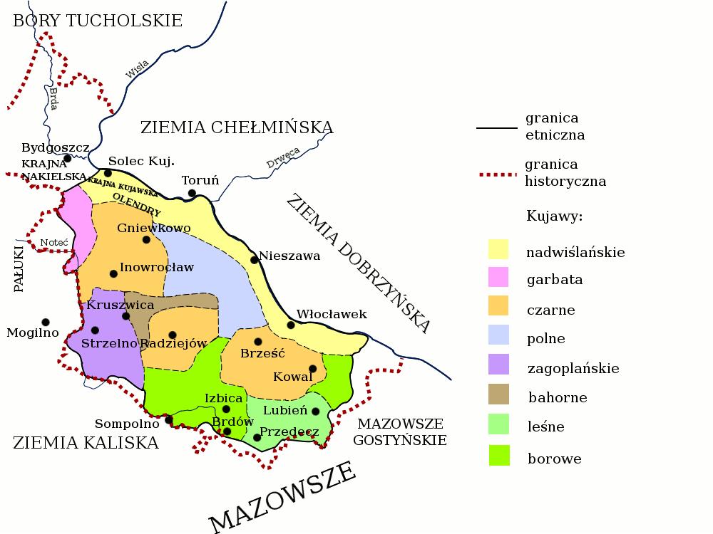 Z zabarwieniem czarnych ziem oraz ich przewagą na obszarze okolic Inowrocławia (Stefanowo) i Radziejowa (Szamszyce, Borucin) wiąże się nazwa - Czarne