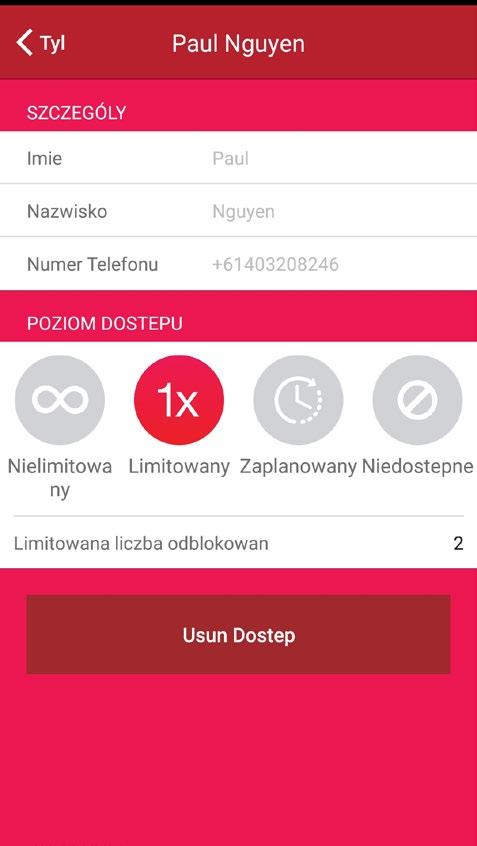 Nacisnąć opcję Udostępnij z menu na dole 3. Nacisnąć nazwy współużytkowników, których chcesz usunąć 4.
