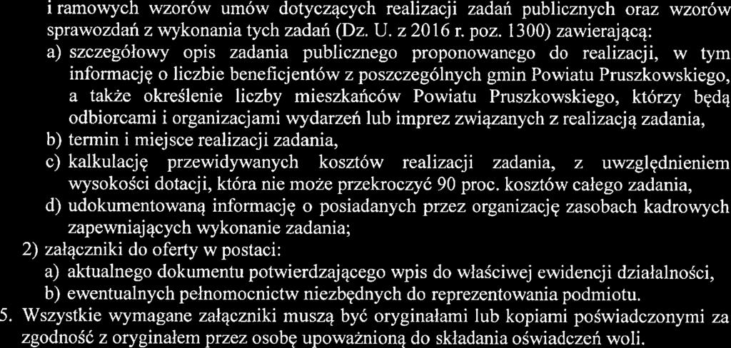 5 i ramowych wzorów umów dotyczących reaizaqi zadań pubicznych oraz wzorów sprawozdań z wykonania tych zadań (Dz. U. z 0 16 r. poz.