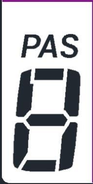 7. Praca 6KM/H Trzymad DOWN przez 2 sekundy, aby uruchomid silnik, który będzie się poruszał z prędkością 6km/h bez pedałowania. Wyświetlacz pokaże jak poniżej. 8.