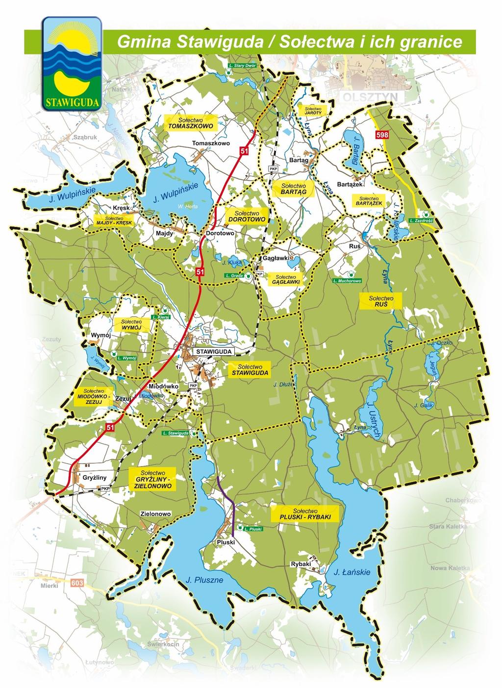 Mapa Gminy Stawiguda