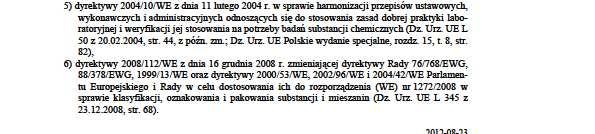 dostosowania ich do rozporządzenia (WE) nr 1272/2008 w sprawie klasyfikacji, oznakowania i pakowania substancji i mieszanin (Dz. Urz. UE L 345 z 23.12.2008, str.