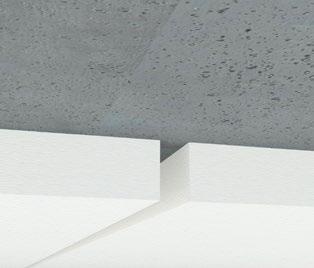 Opis systemu Rockfon System A Adhesive to łatwe w montażu rozwiązanie polegające na klejeniu płyt bezpośrednio do stropu, które zapewnia dobre pochłanianie dźwięku.