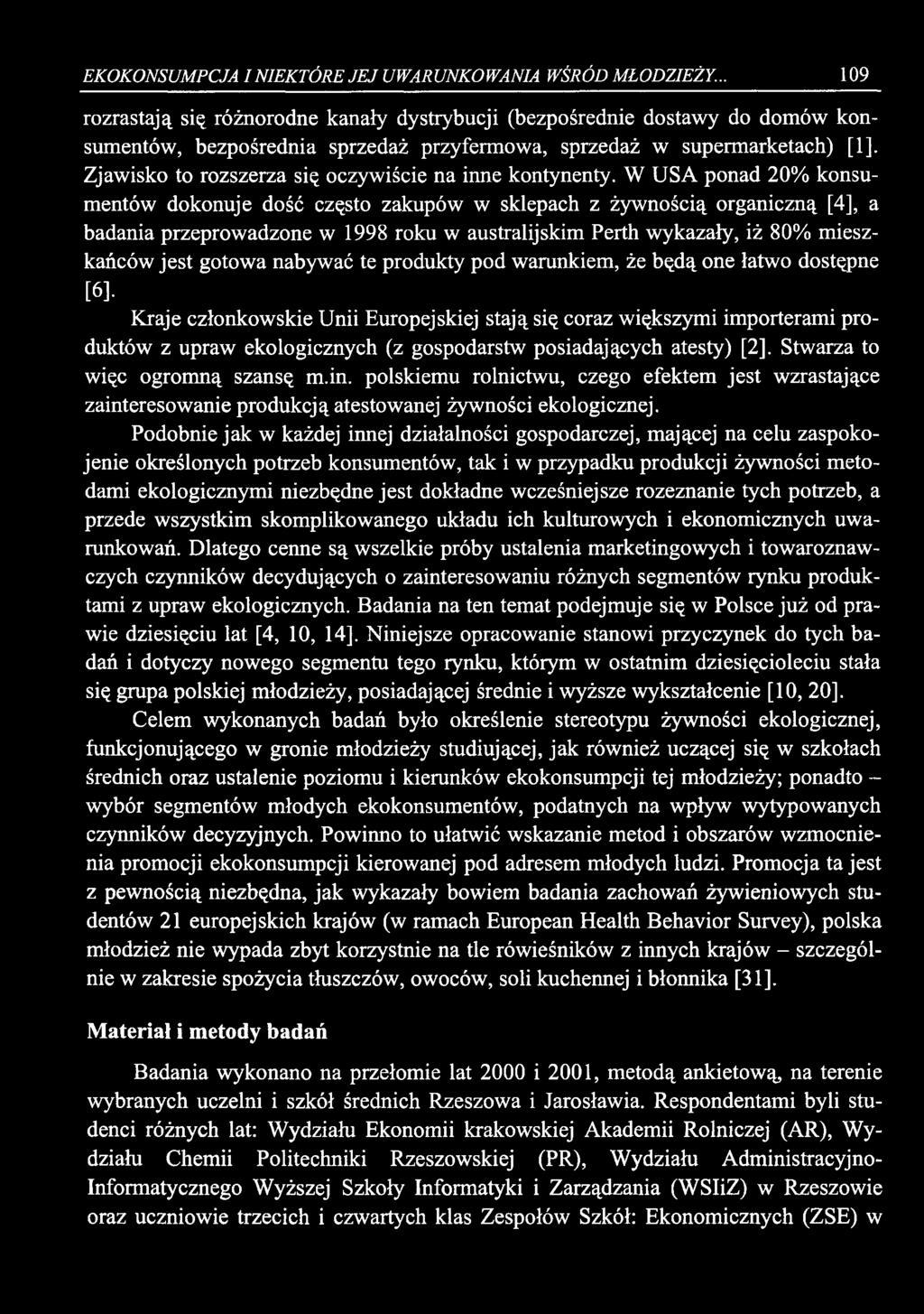 EKOKONSUMPCJAINIEKTÓRE JEJ UWARUNKOWANIA WŚRÓD MŁODZIEŻY.