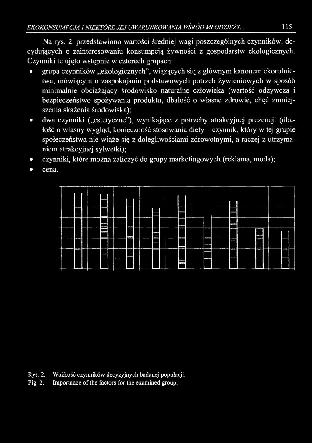EKOKONSUMPCJAI NIEKTÓRE JEJ UWARUNKOWANIA WŚRÓD MŁODZIEŻY... 115 Na rys. 2.