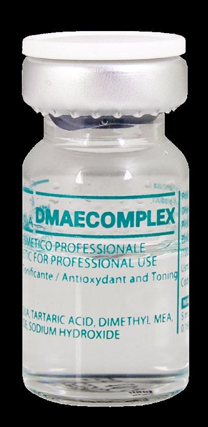 DMAE- (dimetyloaminoetanol) to substancja wywołująca efekt liftingu (zwiększa napięcie mięśniowe), poprawia jakość skóry, stymuluje fibroblasty do produkcji kolagenu i elastyny, głęboko