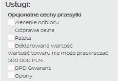 7. Usługi DPD na godzinę Usługa polegająca na doręczeniu przesyłki następnego dnia roboczego o wybranej godzinie (+/- 20 minut od zastrzeżonej godziny) w przedziałach: 10:30 16:00, 18:00 8:00.