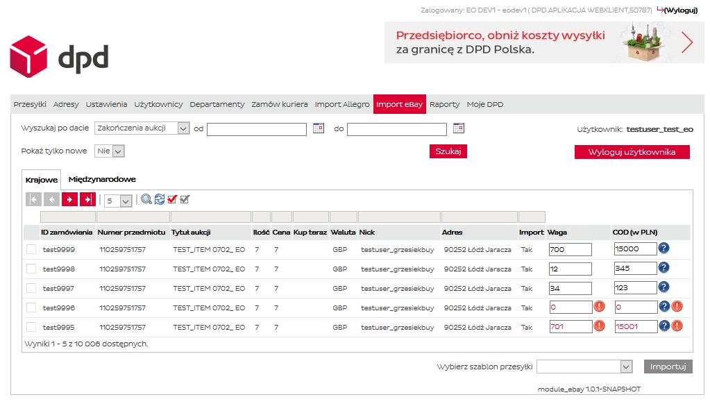 W tym celu: 9.1 Użytkownik wybiera przycisk Pobierz log W rezultacie system pobiera plik tekstowy z logiem błędów 10.