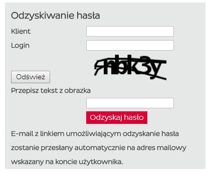 3. Klient wpisuje na stronie swoje dane identyfikacyjne: Klient, Login. 4.